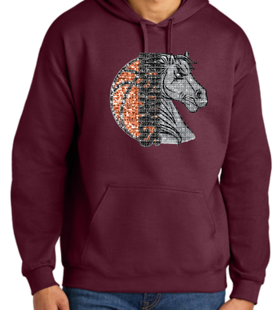 Mustangs Basketball/Horse Hoodie
