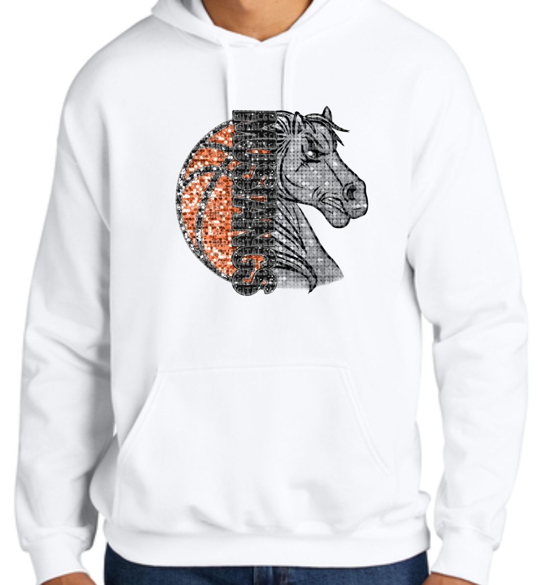 Mustangs Basketball/Horse Hoodie